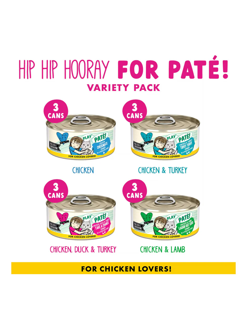 Weruva BFF Hip Hip Paté Alimento húmedo para gatos adultos receta pollo, 12 unidades - Imagen 3